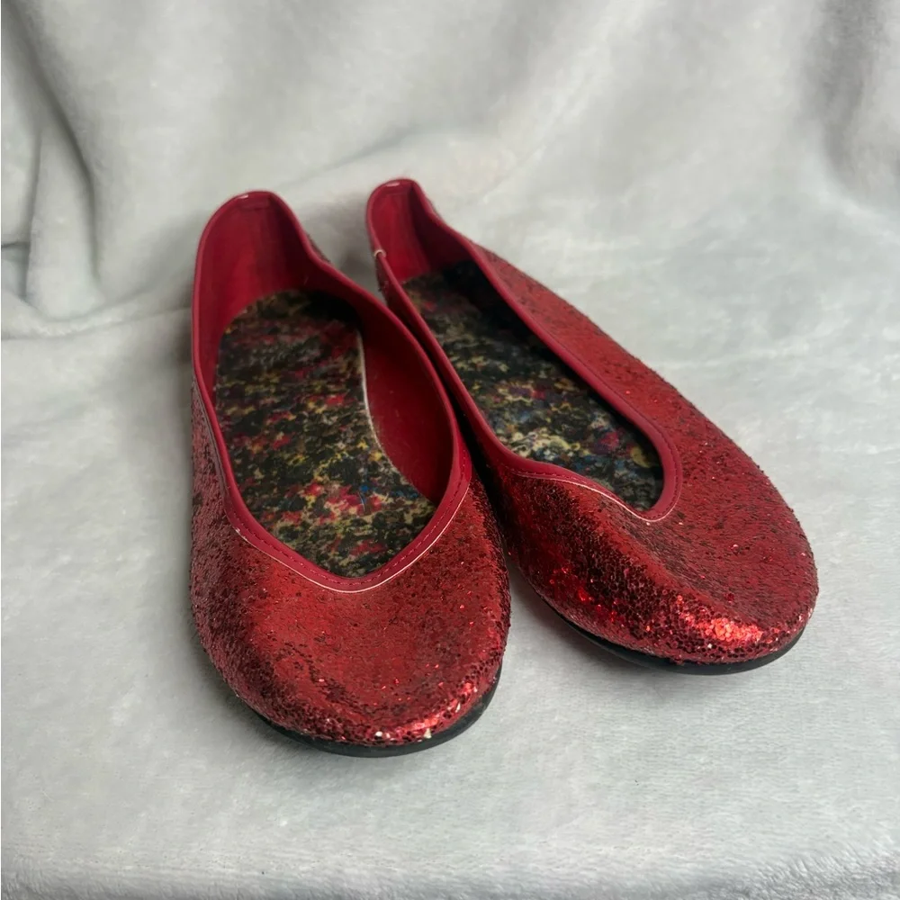 Faded Glory Glittery Red Kids Slippers